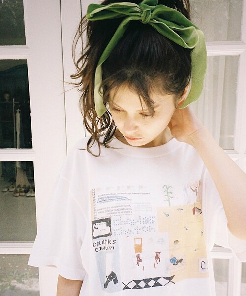 「Charles Chaton」 半袖Tシャツ MEDIUM ホワイト レディース_画像5