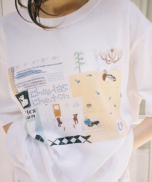 「Charles Chaton」 半袖Tシャツ MEDIUM ホワイト レディース_画像9