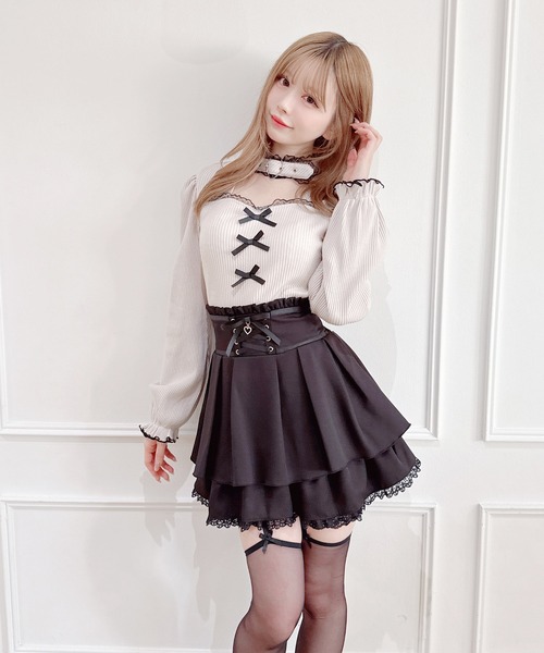 MA*RS（マーズ） tシャツ ハートベルト付きテレコトップス レディース