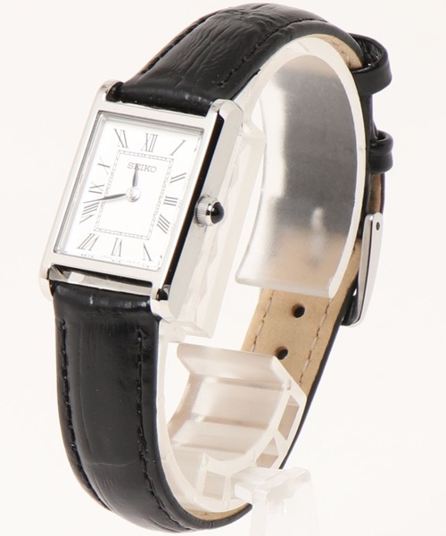 腕時計 SEIKO セイコー/ スクエアフェイス 日本製クォーツ レザーバンド腕時計 日常生活防水 //// SWRシリーズ レディース メンズの画像
