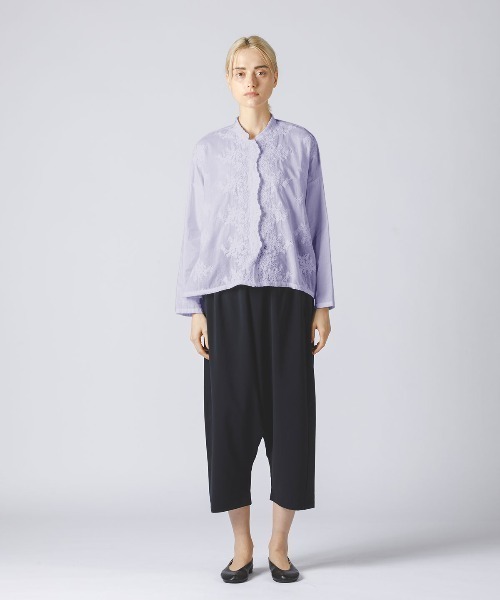 使い勝手の良い シャツ ブラウス Mizuiro Ind スタンドカラーレースワイドシャツ シャツ ブラウス レディースファッション ファッション 12 870 Www Harmonypest Com