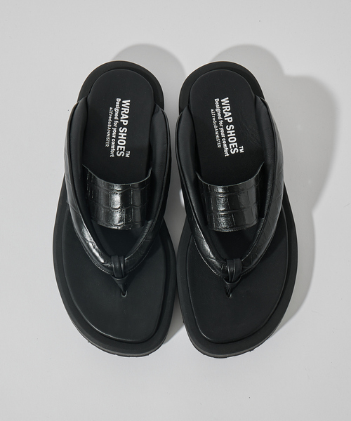 alfredoBANNISTER サンダル 「クロコ型押し」「WRAP SHOES