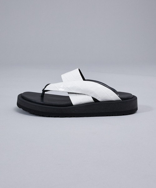 alfredoBANNISTER サンダル 「クロコ型押し」「WRAP SHOES