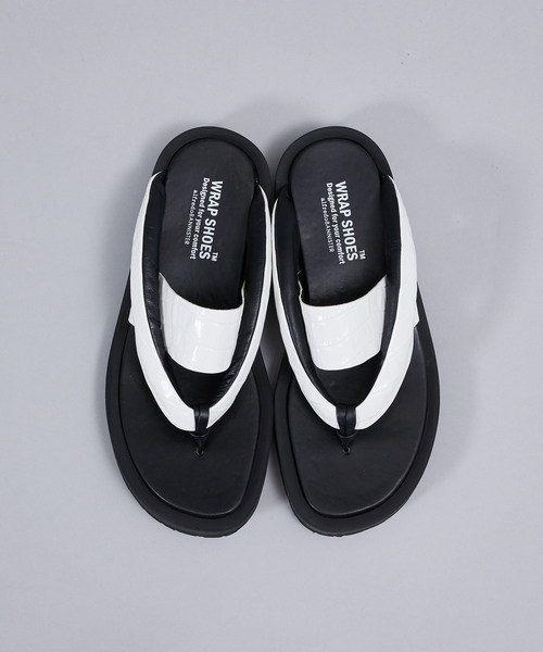 alfredoBANNISTER サンダル 「クロコ型押し」「WRAP SHOES
