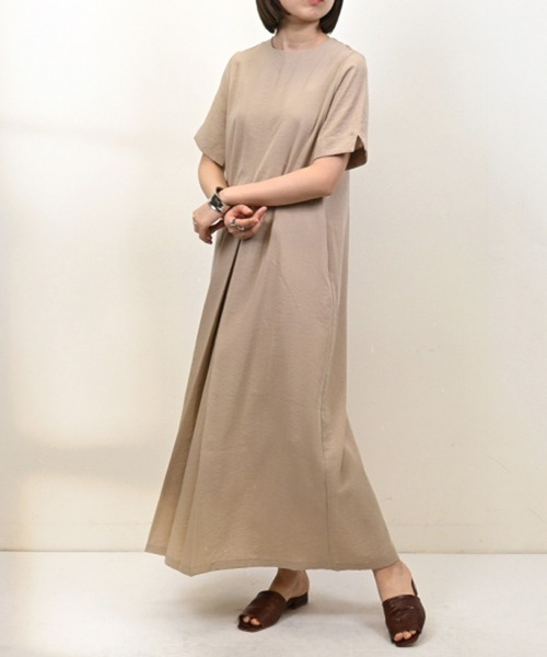 STYLEBLOCK ワンピース リネンタッチフロントタックマキシ