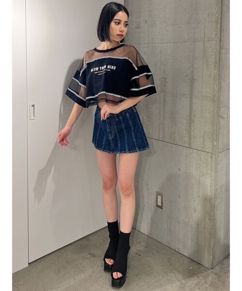 GYDA tシャツ Tシャツ リフレクターラインメッシュドッキング
