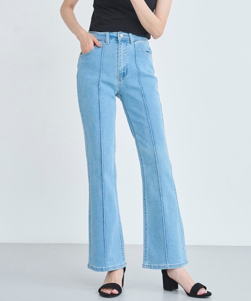 SNSバズりデニム★ビックリボンデニムパンツ リボンパターンデニムパンツ | ファッション通販サイト NUGU