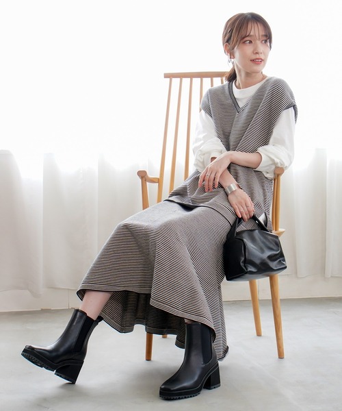 AmiAmi（アミアミ） ブーツ ショートブーツ/スクエアトゥサイドゴア