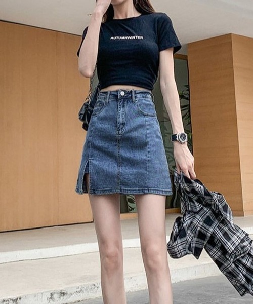 デニムスカート デニムフェイクスカートショートパンツ : ZOZOTOWN