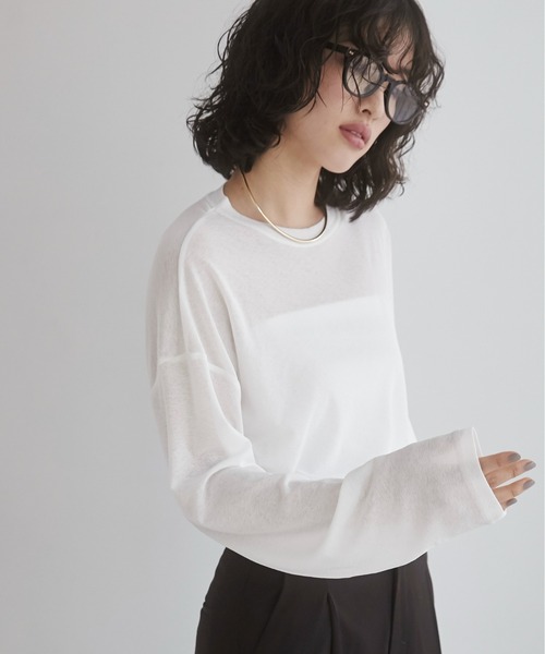 ANGIE tシャツ スラブ シアートップス (ラメ入り/ラメなし