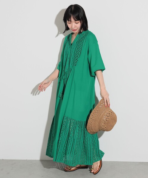 BEAMS HEART ワンピース / インドコットン 刺繍レース : ZOZOTOWN 