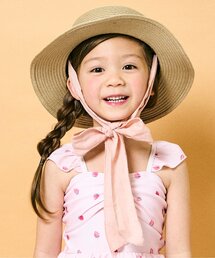 フランス　アンティーク　チャイルド　ハット　レース　リボン　子供用　少女用 apres les cours 帽子 ハット リボン付きカンカン帽_UVカット