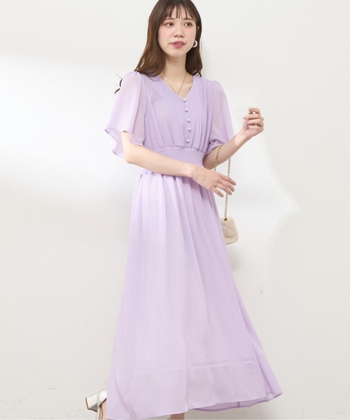 natural couture ワンピース 「WEB限定」フレアスリーブお上品