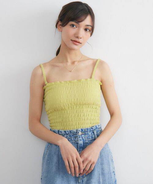 RETROGIRL キャミソール カップ付シャーリングキャミ : ZOZOTOWN