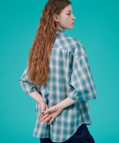 ブラウス シャツ OMBRE CHECK SHIRTS レディース ONCILY シャツ OMBRE CHECK SHIRT / オンブレチェックシャツ