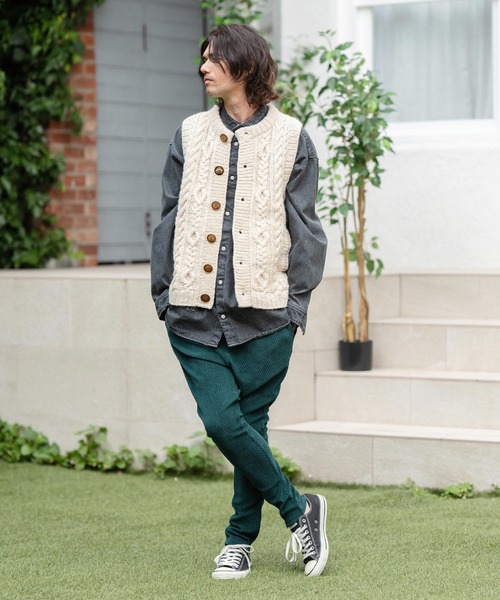 洋服おまとめ！ CAMBIO シャツ ms5738-Distressed Hickory Repair Denim Shirts
