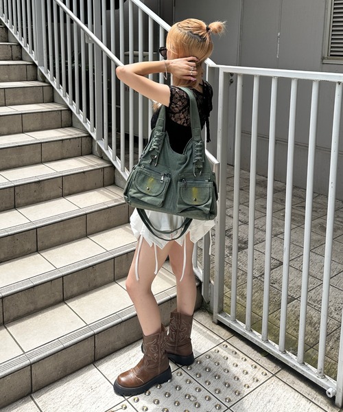 KARTIKA 売れ筋商品|||カルティカ Tシャツ トップス レディース Tops Green cawaii tシャツ くびれラインタックのTシャツトップス