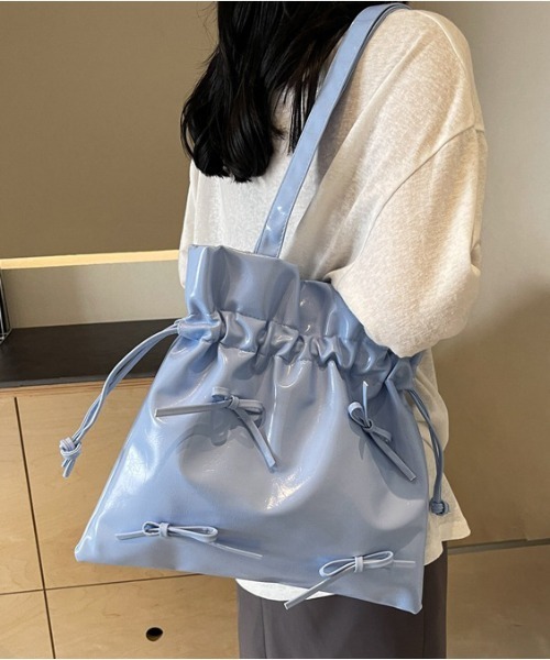美品 サファリ掲載 20/80 2way レザー ショルダーバッグ 巾着 y2k gossip!ロサンゼルス ショルダーバッグ バッグ Y2K リボン