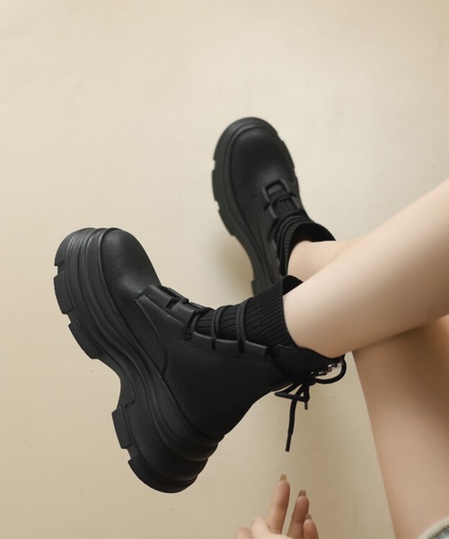 Lace Ladies（レースレディース） ブーツ ニット ドッキング レース