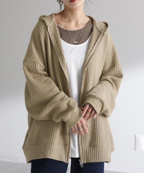 HUG.U（ハグユー） パーカー ワッフルパーカー レディース : ZOZOTOWN