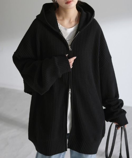 HUG.U パーカー ワッフルパーカー レディース : ZOZOTOWN Yahoo