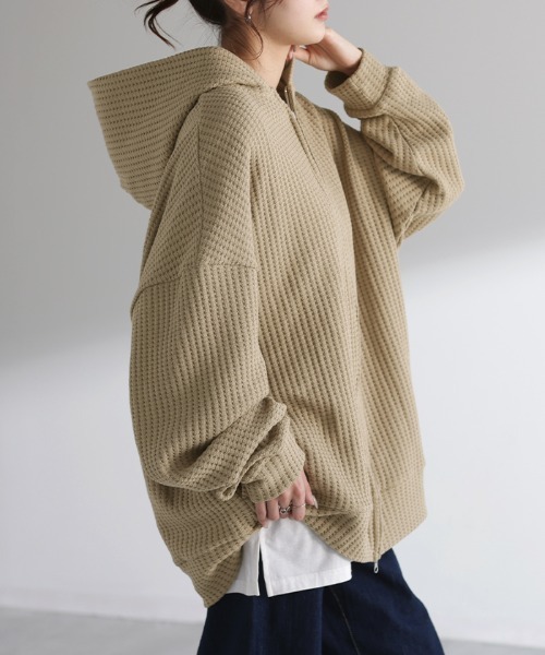 HA910 Plage プラージュ Li/Ny リネン ワッフル パーカー HA910 Plage プラージュ Li/Ny リネン ワッフル パーカー - メルカリ