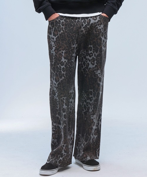 WOODENDOLL ジーンズ レオパード ワイド パンツ メンズ : ZOZOTOWN