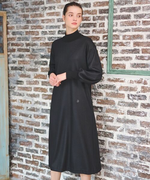 DRESSTERIOR ワンピース Aラインボリュームスリーブジャージワンピース  