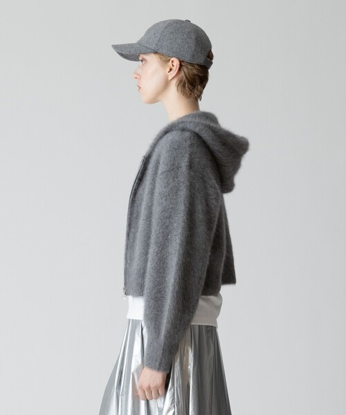 パーカー ウールカシミヤジップアップフーディー レディース allureville パーカー ウールカシミヤジップアップフーディー
