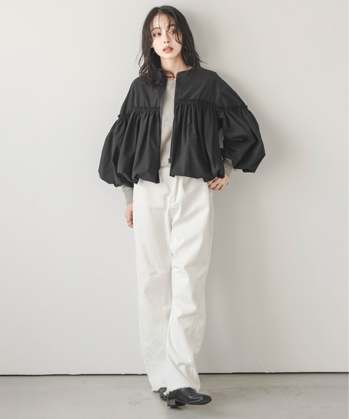 WEB限定　BEAUTY&YOUTH アローズ　ポリエステルギャザーブルゾン BEAUTY&YOUTH UNITED ARROWS（ビューティーアンドユースユナイテッド