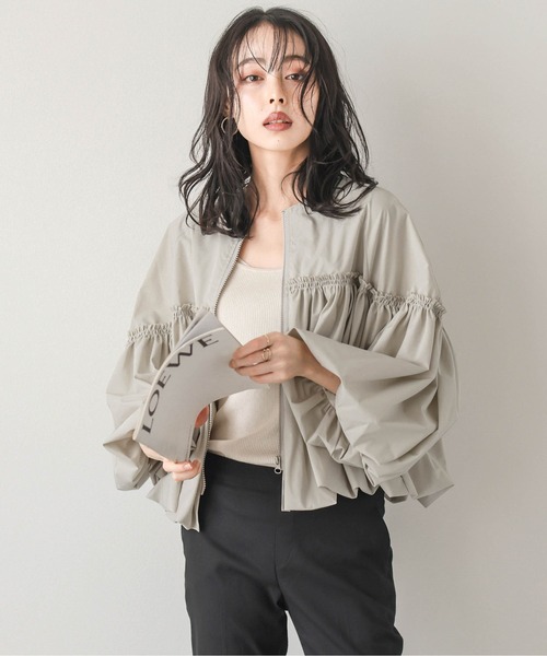 WEB限定　BEAUTY&YOUTH アローズ　ポリエステルギャザーブルゾン BEAUTY&YOUTH UNITED ARROWS（ビューティーアンドユースユナイテッド