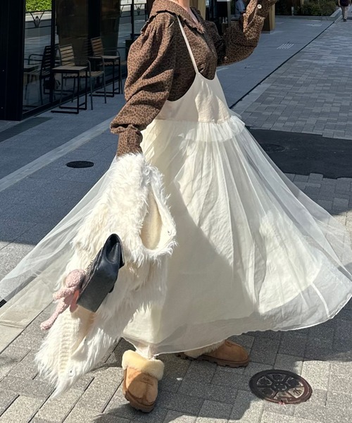大人女性の Alley チュールフリルキャミワンピース ワンピース Tokyo ワンピース