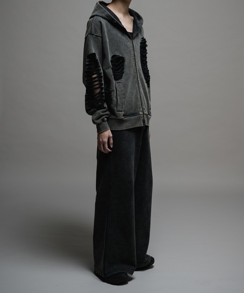 Casper John パーカー Crash zip parka/クラッシュジップ