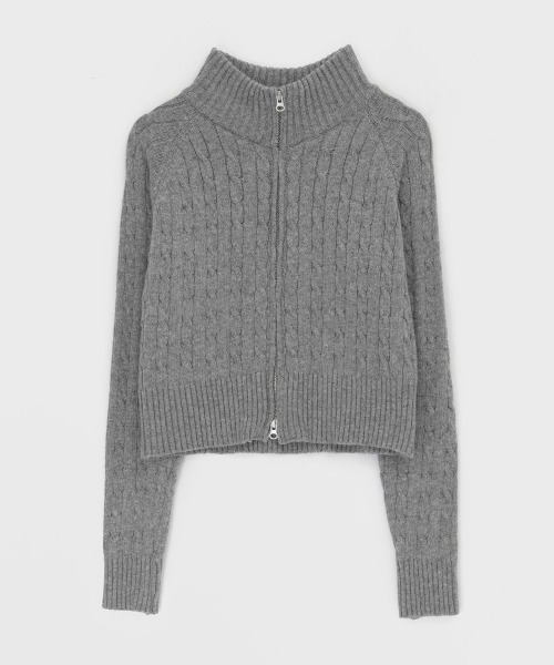 【DOLCE&GABBANA】ジップケーブルニットパーカー BLACKUP パーカー 「MADE」 ベーシックケーブルニットジップ