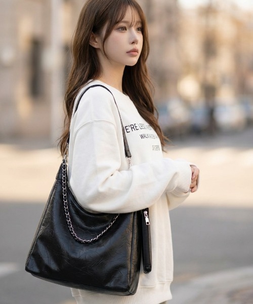 L LABEL（エルラベル） ショルダーバッグ バッグ ポーチ付シワ加工