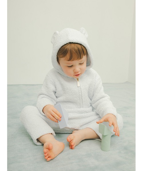 ベビー服 ロンパース 「限定カラーあり」「BABY」パウダーベアロンパースの画像