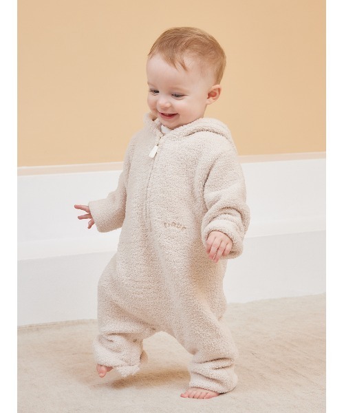 ベビー服 ロンパース 「限定カラーあり」「BABY」パウダーベアロンパースの画像