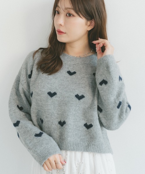ECREL ニット セーター ハートジャガードニット レディース