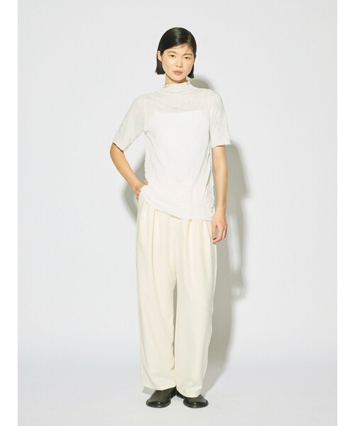 tシャツ MIDIUMISOLID for Ladies シースルーハイネックハーフスリーブインナー レディース MIDIUMISOLID tシャツ for Ladies シースルーハイネックハーフ