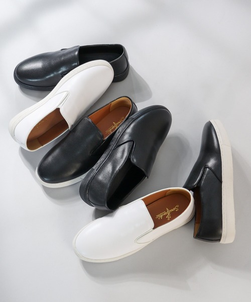 ＊送料・関税込み＊Golden  レザー スリッポンスニーカー シャンパンゴールド レザースリッポン メタリック 型押し 軽量