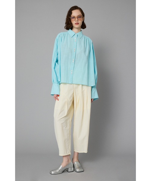 HeRIN.CYE/ヘリンドットサイ　バルーンスリーブシャツ　ライトブルー HeRIN.CYE ブラウス シャツ Balloon sleeve shirt バルーン