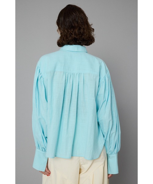 HeRIN.CYE/ヘリンドットサイ　バルーンスリーブシャツ　ライトブルー HeRIN.CYE ブラウス シャツ Balloon sleeve shirt バルーン