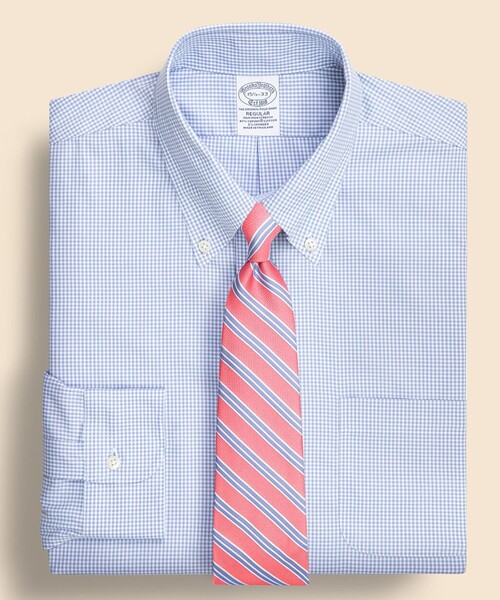 ブルックスブラザーズ（Brooks Brothers）/スーピマコットンストレッチ ギンガムチェック ドレスシャツ Regular Fit BROOKS BROTHERS（ブルックスブラザーズ） シャツ スーピマコットン