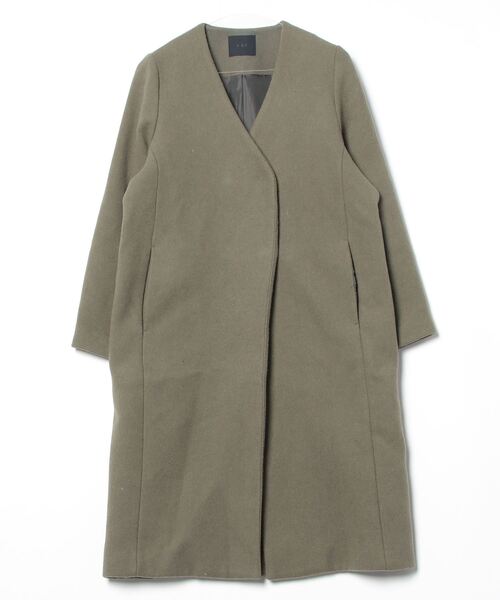 KBF（ケービーエフ） ノーカラーコート ONE グリーン レディース