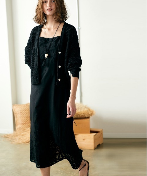 WALANCE カーディガン paper mesh knit cardigan レディース