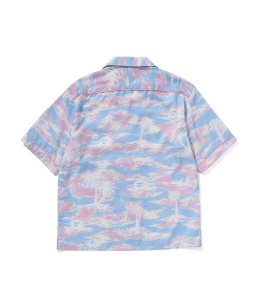 ブラウス シャツ PALM TREE CAMO OPEN COLLAR SHIRT レディースの画像