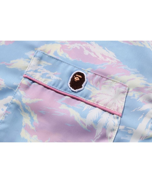 ブラウス シャツ PALM TREE CAMO OPEN COLLAR SHIRT レディースの画像