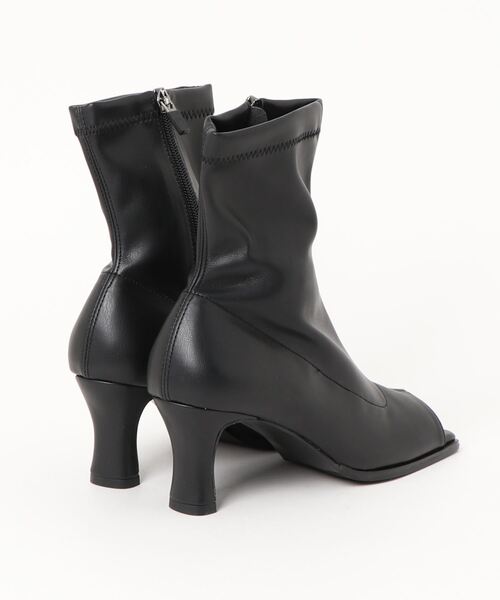 「AMAIL」 オープントゥブーツ M ブラック レディース_画像2