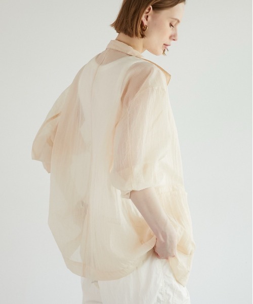 新品未使用　LA PEAU DE GEM テックシアーブルゾン セール】【LA PEAU DE GEM】teck sheer blouson/テックシアー