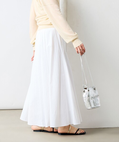 【新品】NOLLEY'S シアースラブローンスカート 38 グリーン　麻混 セール】【WEB限定カラーあり】シアースラブミディフレア